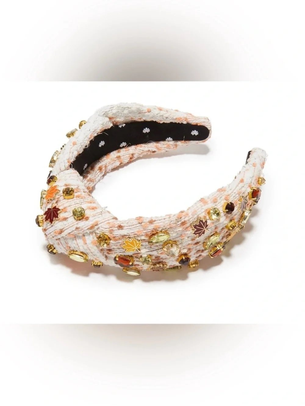 Lele Sadoughi Autumn Boucle Falling Leaves Crystal Knotted Headband Rare
